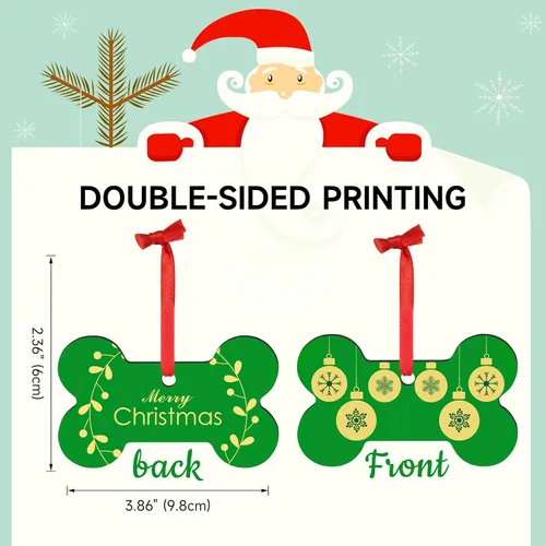 Vista 2 de Adornos de Navidad personalizados con foto, 1-150 paquetes de imágenes de texto con nombre de logotipo personalizado para bodas de Navidad