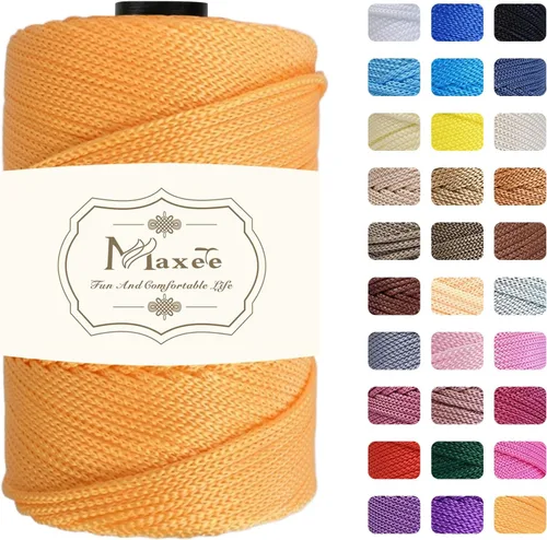 Vista 38 de Maxee Cordón de macramé de poliéster de alta calidad de 0.118 in × 218 yardas, 0.118 in, 100% polipropileno, ideal para ganchillo, ganchos de pared