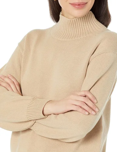 Vista 3 de Tienda Essentials Suéter de algodón con cuello embudo para mujer (disponible en tallas grandes)