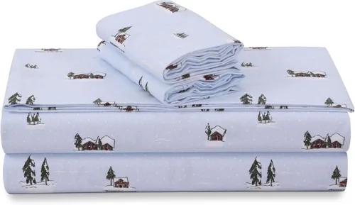 Vista 15 de Tribeca Living Sábanas de franela de algodón portugués tamaño King – Juego de sábanas de bolsillo profundo de 170 GSM para colchones de hasta 21