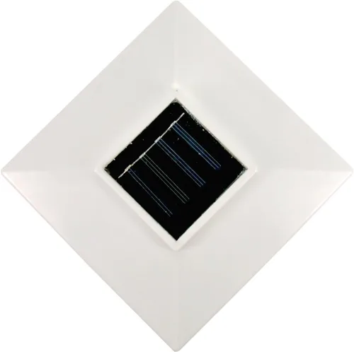 Vista 3 de Luz solar de tapa de poste 4x4 blanca de bajo perfil 4 LED SMD (juego de 1) + adaptador de 3.5 pulgadas