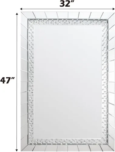 Vista 2 de Acme Espejo de pared rectangular con borde biselado de Nysa