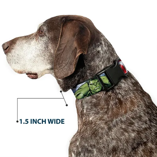 Vista 7 de Buckle-Down Marvel Avengers Marvel Avengers - Collar de plástico con clip de primer plano, tamaño pequeño, 9-15 pulgadas