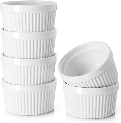 Vista 9 de DOWAN Cuencos para inmersión de 1.5 onzas, mini ramequines, pequeños platos de porcelana Ramekin, tazas de postre pequeños cuencos para condimentos