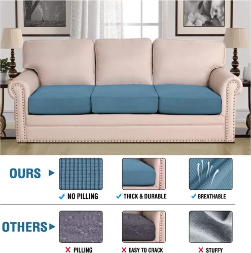 Vista 335 de H.VERSAILTEX Fundas de Cojín de Asiento Individuales Super Elásticas Fundas de Sofá Fundas de Cojín de Sofá Fundas Deslizables Juegos Tela de Sarga