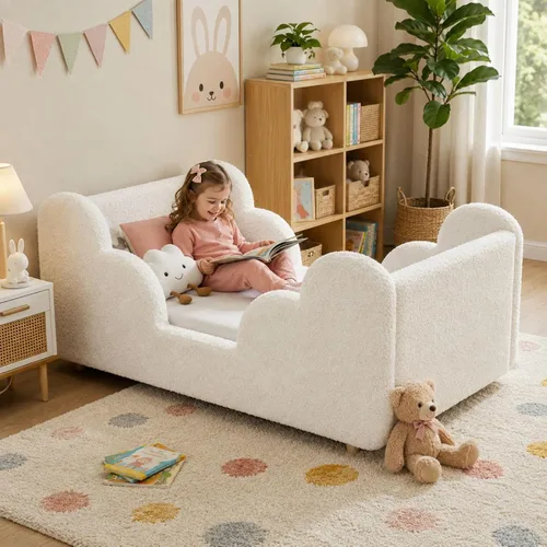 Vista 15 de DoCred Cama infantil, cama tapizada para niños y niñas