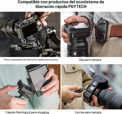 Vista 6 de PGYTECH 2 piezas de placas de liberación rápida tipo Arca, interruptor de repuesto entre trípode, monopie, deslizante, compatible con Arca Swiss