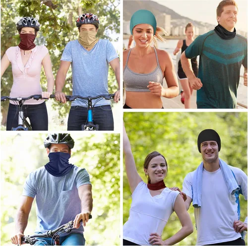 Vista 6 de Geyoga 6 piezas de protección UV para el verano, polaina de cuello refrescante, ropa para la cara, polaina para cuello, bufanda, protector solar
