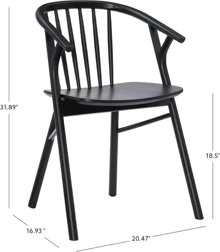 Vista 3 de Linon Breeanne - Silla de comedor con respaldo y silla de montar Windsor color negro
