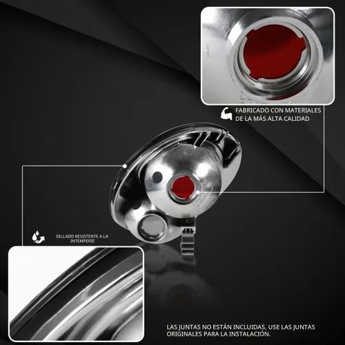 Vista 4 de Autozensation Compatible con VW Beetle 1998-2005, conjunto de par izquierdo y derecho, carcasa cromada europea, luces traseras de lente transparente