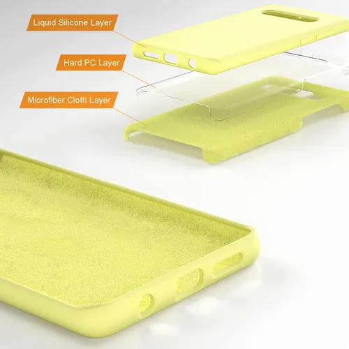 Vista 3 de Funda diseñada para Galaxy S10 Plus de 6.4 pulgadas, S10+ de gel de silicona líquida a prueba de golpes, funda de forro de tela de microfibra suave