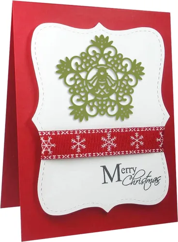 Vista 3 de ORIGACH 4 plantillas de plantillas de troqueles de corte de metal con copos de nieve para hacer tarjetas de Navidad y álbumes de recortes