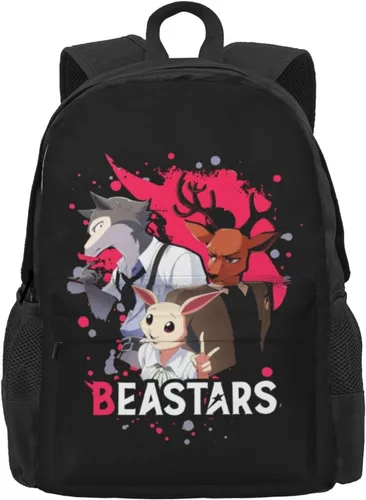 Vista 2 de Anime Beastars - Mochila ligera unisex a la moda, casual, bolsa de viaje, Negro -, Mochilas de mochila