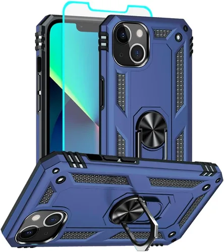 Vista 22 de Funda para iPhone 12/12 Pro, grado militar, anillo a prueba de golpes, verde militar