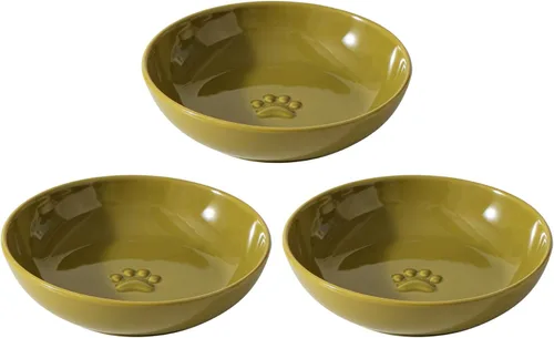 Vista 7 de Havniva Platos de cerámica anchos para gatos con protección para bigotes, juego de 3 tazones de cerámica para gatos, plato antideslizante