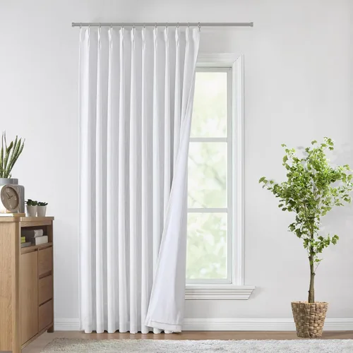 Vista 24 de Vision Home Cortinas marrones con pliegues pinzados, opacas completas, cortinas de ventana de lino mezclado para oscurecer la habitación, cortinas