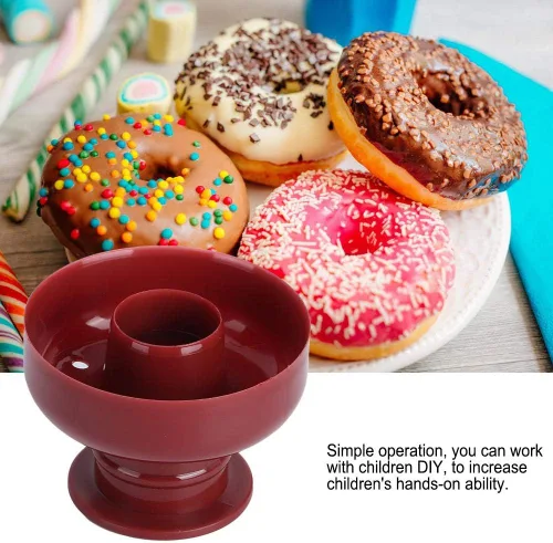 Vista 6 de Cortador de donas de operación simple, fabricante de donas no tóxico, reutilizable para familias, escuela para chocolate para pasta de azúcar
