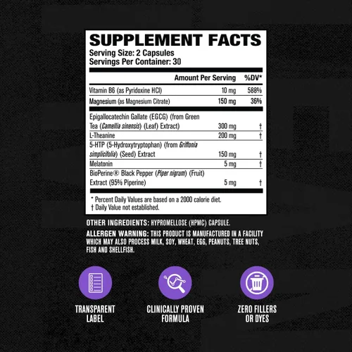 Vista 6 de Jacked Factory Lean PM - Quemador de grasa nocturno, suplemento de ayuda para dormir y supresor del apetito para hombres y mujeres, 60 píldoras