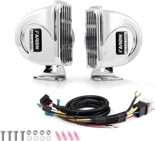Vista 12 de FARBIN Bocina para barcos de acero inoxidable impermeable para barcos Bocina de coche súper fuerte de 12 V con soporte base para veleros, yates
