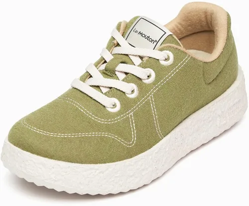 Vista 4 de LE Mouton Mate - Zapatos cómodos de lana merino para caminar Zapatos de plataforma para hombres y mujeres Zapatos deportivos ligeros ecológicos