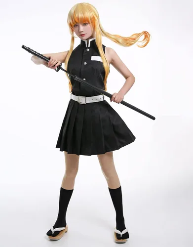 Vista 6 de Miccostumes Conjunto de uniforme de blusa y falda para mujer, kimono con abrigo
