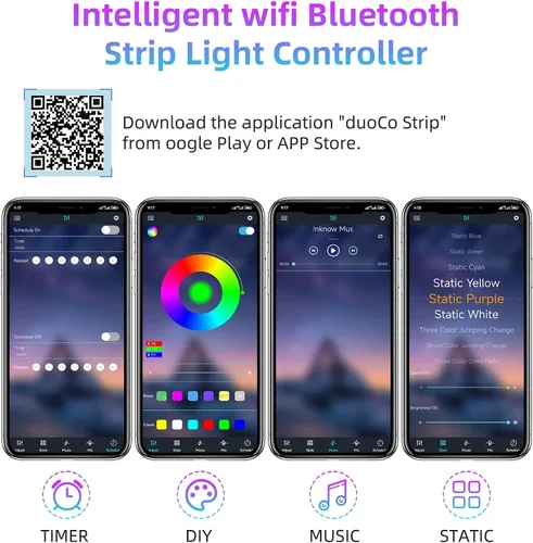 Vista 4 de Control remoto de Bluetooth para las tiras LED del RGB de SMD/de la MAZORCA
