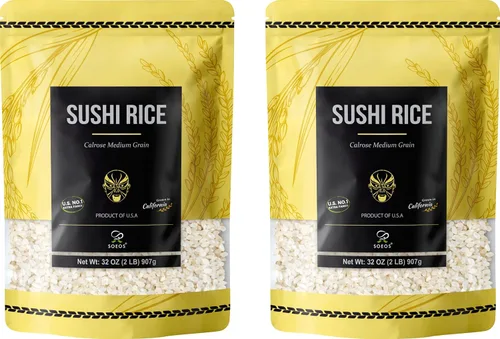 Vista 10 de Soeos Arroz de sushi, arroz blanco pegajoso de California, 2 libras