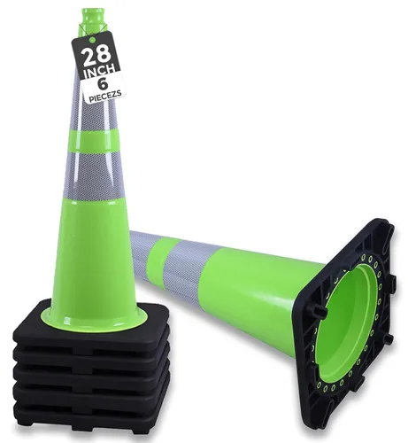 Vista 18 de BESEA Paquete de 4 conos de tráfico azules de 12 pulgadas con collar reflectante de 4 pulgadas, conos de seguridad de PVC resistentes con base