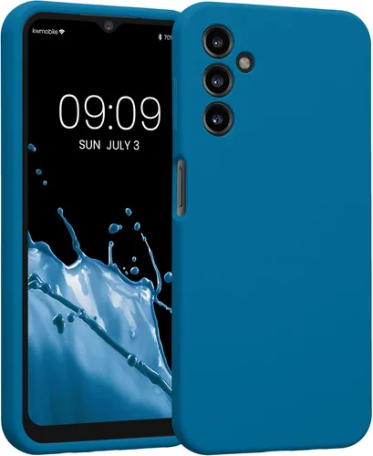Vista 177 de kwmobile Funda compatible con Samsung Galaxy A13 4G - Funda delgada de silicona TPU - Acabado suave al tacto - Amarillo radiante