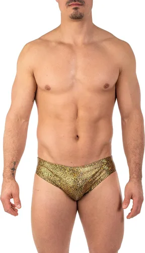 Vista 27 de Gary Majdell Sport Bikini de cuerpo caliente para hombre dorado (Anaconda Gold)