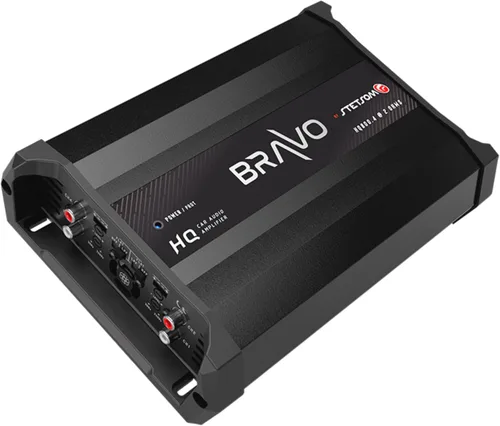 Vista 4 de Stetsom Bravo HQ 800.4 Amplificador digital de audio multicanal para automóvil, 2 ohmios estables, 800 vatios RMS, 4 canales independientes, cruce