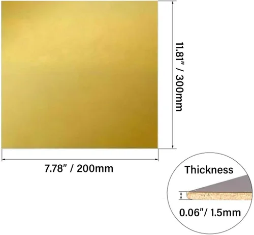 Vista 7 de Dxcaicc Brass Sheet H62 High Purity Raw Materials 1.5mm Metal Brass CU Widely Used in Product Development,100x100x1.5mm