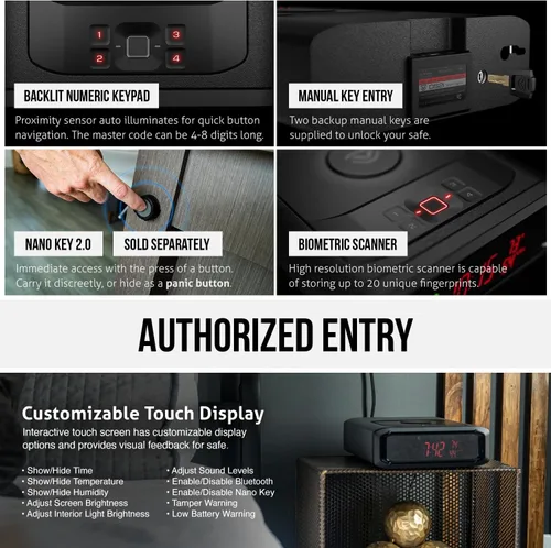 Vista 3 de VAULTEK Caja fuerte inteligente biométrica DS2i Smart Station™ con cargador de teléfono inalámbrico incorporado + cajón de apertura automática +