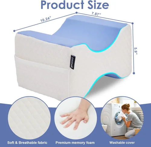 Vista 2 de cooloo8 Almohada de piernas para dormir de lado, almohada de rodilla para dormir de lado, almohada de rodilla, alivio del dolor de ciática, almohada