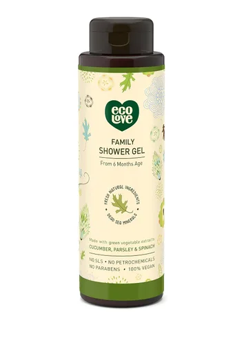 Vista 3 de ecoLove - Champú natural y gel de baño hidratante para piel seca - Con pepino orgánico - Sin SLS ni parabenos - Gel de ducha vegano y libre