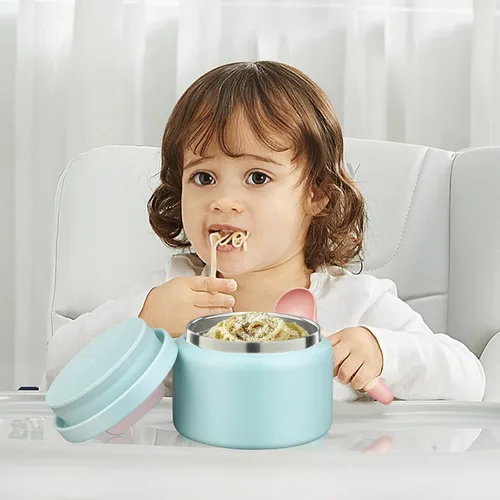 Vista 8 de JXXM Tarro térmico de 8 onzas para alimentos fríos y calientes para niños, recipientes aislados para el almuerzo, tarro de comida caliente, a prueba