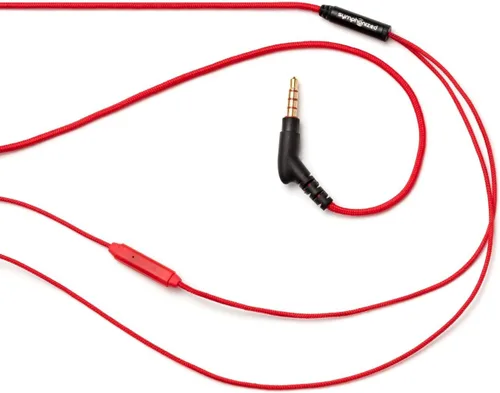 Vista 4 de Symphonized XTC Premium - Auriculares intrauditivos de madera genuina con aislamiento de ruido con micrófono (rojo)