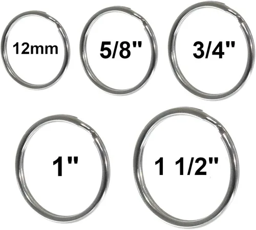 Vista 3 de Paracord Planet Señuelo de pesca de anillo dividido, cordón, conector de placa de identificación de perro de acero de resorte niquelado – Elige 1.0
