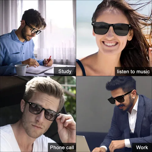Vista 6 de Lentes inteligentes escuchables, gafas inteligentes de moda, inalámbricas multifuncionales, auriculares inalámbricos, lentes de sol para mujeres