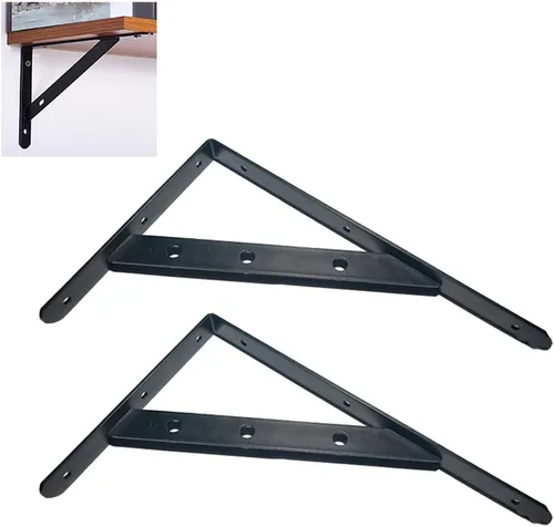 Vista 11 de Soporte de estante triangular para colgar en la pared, soportes flotantes de ángulo recto de 90 grados, almacenamiento decorativo que ahorra