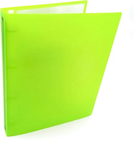 Vista 3 de Carpeta de 4 anillos en polipropileno verde transparente, diámetro del anillo de 1.181 in