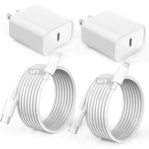 Vista 9 de Cargador rápido para iPhone, cargador de iPhone de 10 pies, bloque de carga súper rápida con cable USB C a Lightning de 10 pies tipo C, enchufe