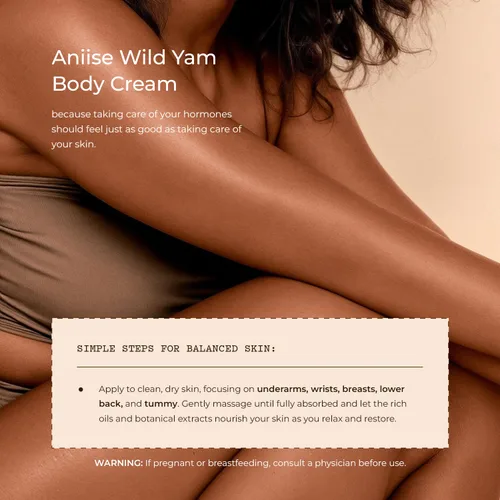 Vista 4 de Aniise Crema de ñame silvestre – Hidratante equilibrante para la menopausia, perimenopausia y apoyo del síndrome premenstrual – Enriquecido
