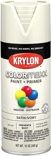 Vista 30 de Krylon K05554007 COLORmaxx Pintura en aerosol y base para uso en interiores y exteriores, color almendra satinada, 12 onzas (paquete de 1)