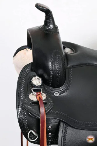 Vista 6 de HILASON Western Horse Draft Trail Pleasure American Leather Saddle Brown Negro