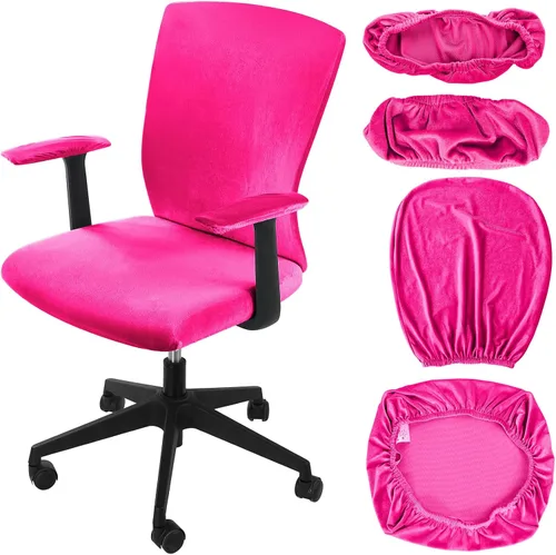 Vista 19 de Tallew Juego de 4 Fundas para Silla de Oficina, Fundas Universales Elásticas para Computadora, Fundas Protectoras Estiratables para Asiento