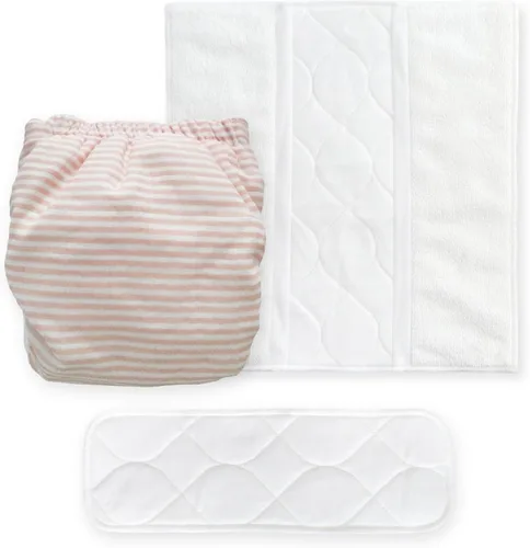 Vista 11 de SmartNappy - Muselina de algodón de Amazing Baby, funda híbrida para pañales de tela NextGen + 1 inserto reutilizable bi-fold + 1 refuerzo Mini
