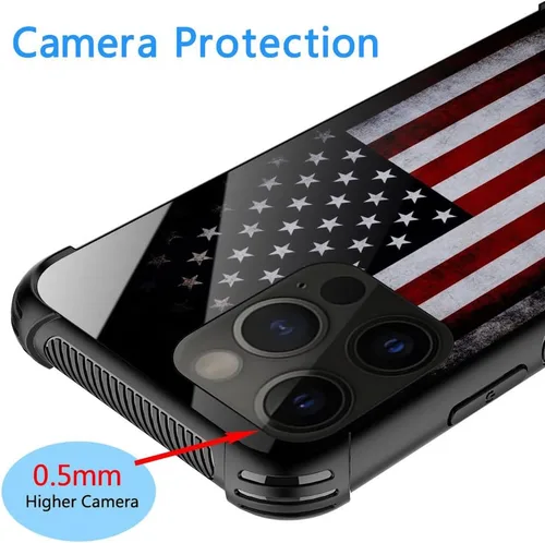 Vista 5 de ZHEGAILIAN Funda para iPhone 14 Pro, protección de grado militar, esquinas a prueba de golpes, funda antiarañazos para iPhone 14 Pro, bandera vieja