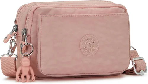 Vista 8 de Kipling Abanu - Bolso cruzado para mujer, ligero, ajustable, de nailon con bolsillos con cremallera multicompartimento, color rosa tierno, Rosa