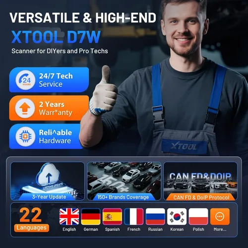 Vista 8 de XTOOL Escáner de Diagnóstico D7W OBD2: Versión Inalámbrica 2026 de D7/D7S/D7BT, Herramienta de Escaneo Bidireccional con Diagnóstico de TODO